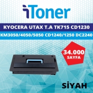İTONER TMP-CD1230 UTAX TRIUMPH ADLER CD1230/DC2230/TK-715 34000 Sayfa SİYAH M...