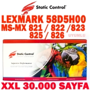 STATIC CONTROL 002-06-S585HXL Lexmark58D5H00 MS 821 30000 Sayfa SİYAH MUADIL ...