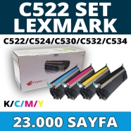 KOPYA COPIA YM-C522-C524-C53X-SET LEXMARK C522/C524/C530/C532/C534 KCMY 23000...
