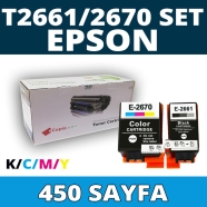KOPYA COPIA YM-T266-T267-SET EPSON T2661/T2670 KCMY 450 4 RENK ( MAVİ,SİYAH,S...