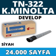 KOPYA COPIA YM-TN322 KONICA MINOLTA & DEVELOP TN-322 24000 Sayfa SİYAH MUADIL...