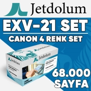 JETDOLUM JET-CEXV21-TAKIM CANON C-EXV21 KCMY 68000 Sayfa 4 RENK ( MAVİ,SİYAH,...