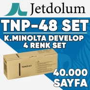 JETDOLUM JET-TNP48-TAKIM KONICA MINOLTA & DEVELOP TNP-48 KCMY 40000 Sayfa 4 R...