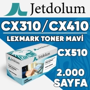 JETDOLUM JET-80C8SC0 LEXMARK CX310/CX410/CX510 2000 Sayfa MAVİ (CYAN) MUADIL ...