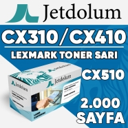 JETDOLUM JET-80C8SY0 LEXMARK CX310/CX410/CX510 2000 Sayfa SARI (YELLOW) MUADI...