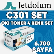 JETDOLUM JET-C301-TAKIM OKI C301BK/C301C/C301M/C301Y KCMY 6700 Sayfa 4 RENK (...