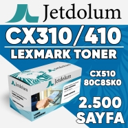 JETDOLUM JET-80C8SK0 LEXMARK CX310/CX410/CX510 2500 Sayfa SİYAH MUADIL Lazer ...