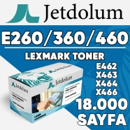 JETDOLUM JET-E260H LEXMARK E260/E360/E460/E462/X463/X464/X466 18000 Sayfa SİY...