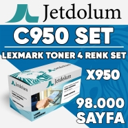 JETDOLUM JET-C/X950-TAKIM LEXMARK C950/X950 KCMY 98000 Sayfa 4 RENK ( MAVİ,Sİ...