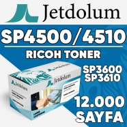 JETDOLUM JET-SP4510H RICOH SP-4500HE SP 4500/4510/3600/3610 12000 Sayfa SİYAH...