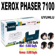 AMIDA P-XR7100 BK/C/Y/M XEROX 7100 BK/C/Y/M 37000 Sayfa 4 RENK ( MAVİ,SİYAH,S...