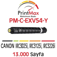 PRINTMAX PM-C-EXV54-Y PM-C-EXV54-Y 13000 Sayfa SARI (YELLOW) MUADIL Lazer Yaz...
