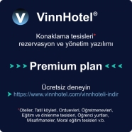 VINNHOTEL VPRE2053 Premium Plan (Konaklama Tesisi Rezervasyon ve Yönetim Yazı...