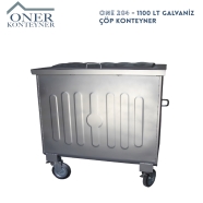 ONER KONTEYNER ONE-204 ONE-204 1100 lt ELEKTRO GALVANİZ KAPLAMA Çöp Konteyneri