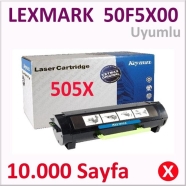 KEYMAX 351514-031004 LEXMARK 50F5X00 10000 Sayfa BLACK MUADIL Lazer Yazıcılar...