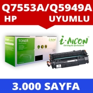 I-AICON C-Q7553A/Q5949A HP Q5949A/Q7553A 3000 Sayfa BLACK MUADIL Lazer Yazıcı...