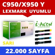 I-AICON C-C950/X950Y LEXMARK C950X2YG/X950X2YG 22000 Sayfa RENKLİ MUADIL Laze...