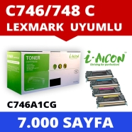I-AICON C-C746/C748C LEXMARK C746H1CG 7000 Sayfa RENKLİ MUADIL Lazer Yazıcıla...