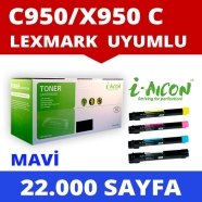 I-AICON C-C950/X950C LEXMARK C950X2CG/X950X2CG 22000 Sayfa RENKLİ MUADIL Laze...