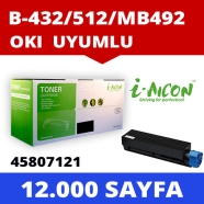 I-AICON C-B432 OKI 45807121 12000 Sayfa SİYAH-BEYAZ MUADIL Lazer Yazıcılar / ...