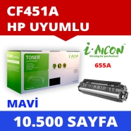 I-AICON C-CF451A HP CF451A 12500 Sayfa CYAN MUADIL Lazer Yazıcılar / Faks Mak...