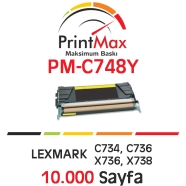 PRINTMAX PM-C748Y PM-C748Y 10000 Sayfa YELLOW MUADIL Lazer Yazıcılar / Faks M...