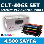 KOPYA COPIA YM-406S-SET SAMSUNG CLT-406 4500 Sayfa 4 RENK ( MAVİ,SİYAH,SARI,K...