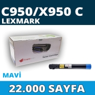 KOPYA COPIA YM-C950/X950C LEXMARK C950/X950 22000 Sayfa CYAN MUADIL Lazer Yaz...