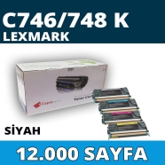 KOPYA COPIA YM-C746/748K LEXMARK C746/C748 12000 Sayfa BLACK MUADIL Lazer Yaz...