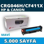 KOPYA COPIA YM-CF411X HP CF411X/CRG046H 5000 Sayfa CYAN MUADIL Lazer Yazıcıla...