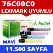 I-AICON C-LEX-76C00C0 LEXMARK 76C00C0 11500 Sayfa CYAN MUADIL Lazer Yazıcılar...
