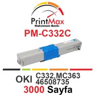 PRINTMAX PM-C332C PM-C332C 3000 Sayfa CYAN MUADIL Lazer Yazıcılar / Faks Maki...