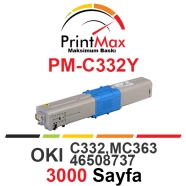 PRINTMAX PM-C332Y PM-C332Y 3000 Sayfa YELLOW MUADIL Lazer Yazıcılar / Faks Ma...