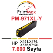 PRINTMAX PM-971XL-Y PM-971XL-Y 7600 Sayfa YELLOW MUADIL Lazer Yazıcılar / Fak...