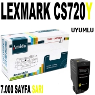 AMIDA P-LCS720TY LEXMARK CS720Y 7000 Sayfa SARI (YELLOW) MUADIL Lazer Yazıcıl...